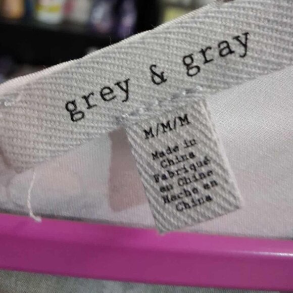 NWOT Grey & Gray tunic dolman woven ruched shoulder detail top SIZE MEDIUM - Picture 2 of 9